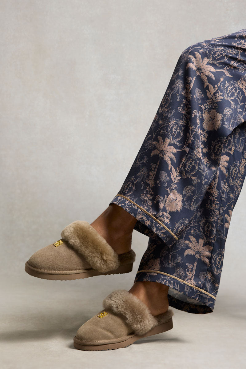 Holland Cooper Classic Shearling Slipper Mink