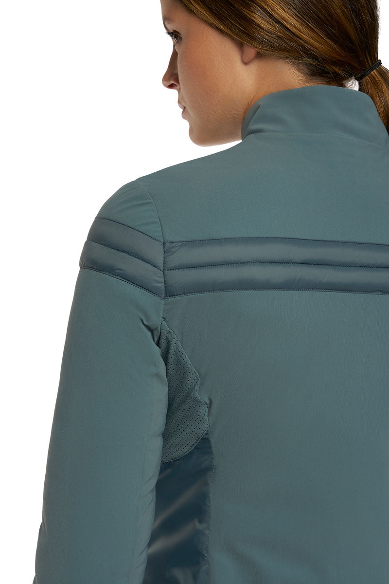 Cavalleria Toscana Jersey & Nylon Stripe Padded Jacket Teal