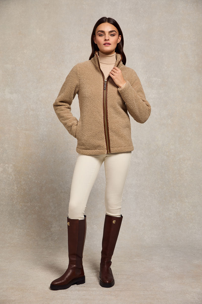Holland Cooper Country Fleece Jacket Natural Borg