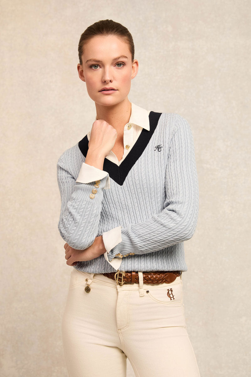 Holland Cooper Lucy Knit Pale Blue