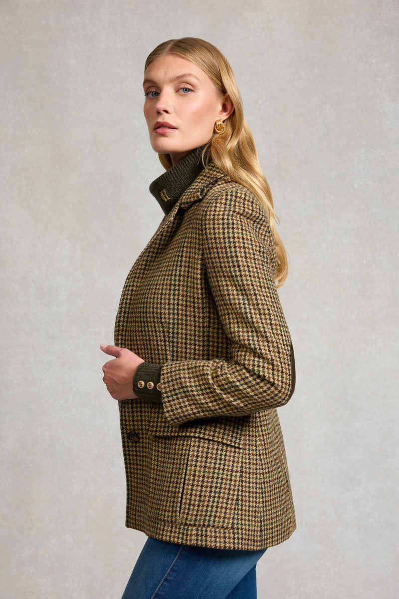 Holland Cooper Single Breasted Field Blazer Hailes Green Tweed
