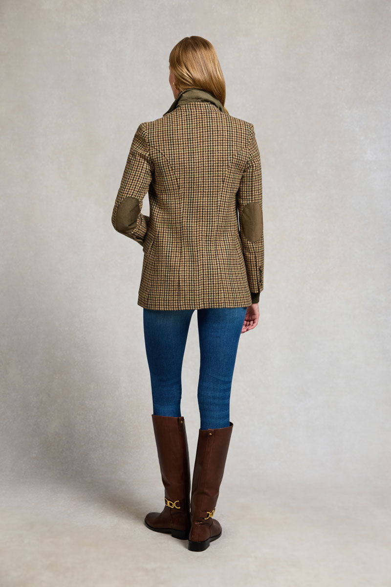 Holland Cooper Single Breasted Field Blazer Hailes Green Tweed
