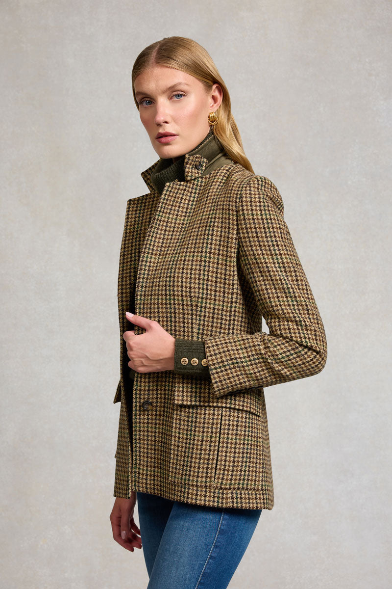 Holland Cooper Single Breasted Field Blazer Hailes Green Tweed
