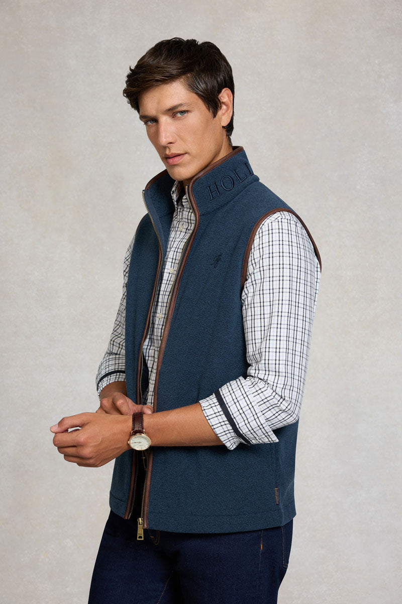 Holland Cooper Men's Country Fleece Gilet Dusty Blue 