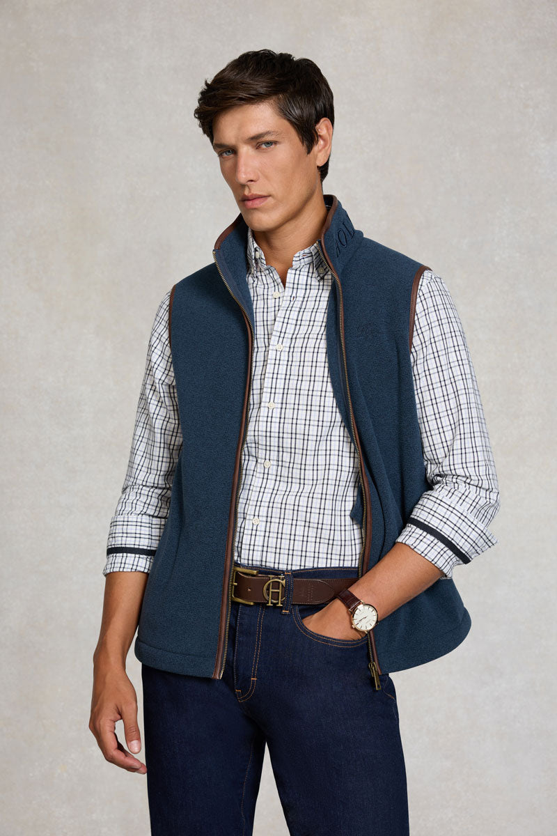 Holland Cooper Men's Country Fleece Gilet Dusty Blue 