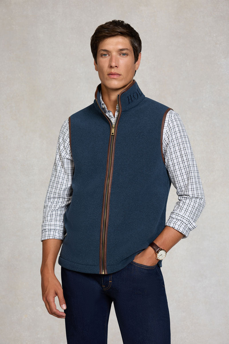Holland Cooper Men's Country Fleece Gilet Dusty Blue 