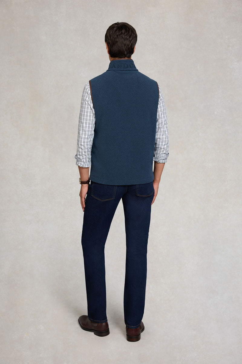 Holland Cooper Men's Country Fleece Gilet Dusty Blue 