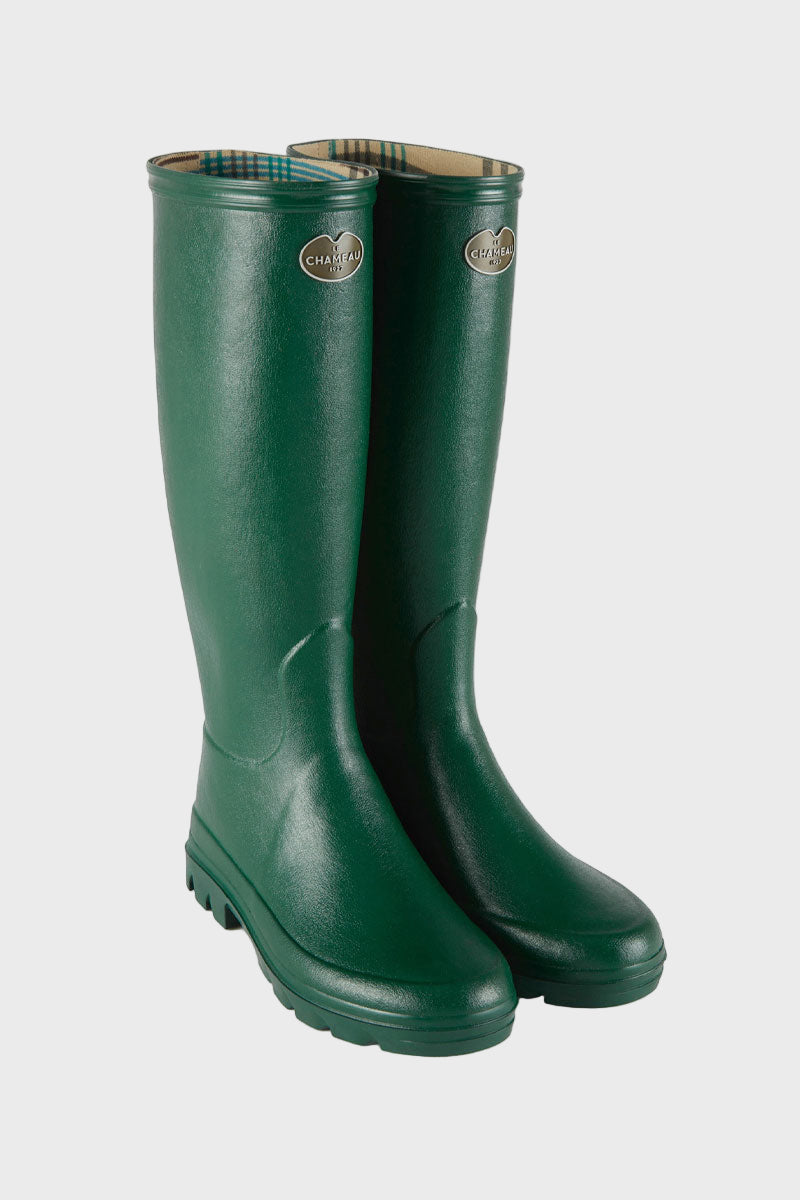 Le Chameau Iris Jersey Lined Boot Vert Fonce