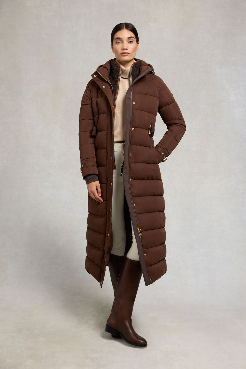 Holland Cooper Arosa Luxe Longline Coat Walnut