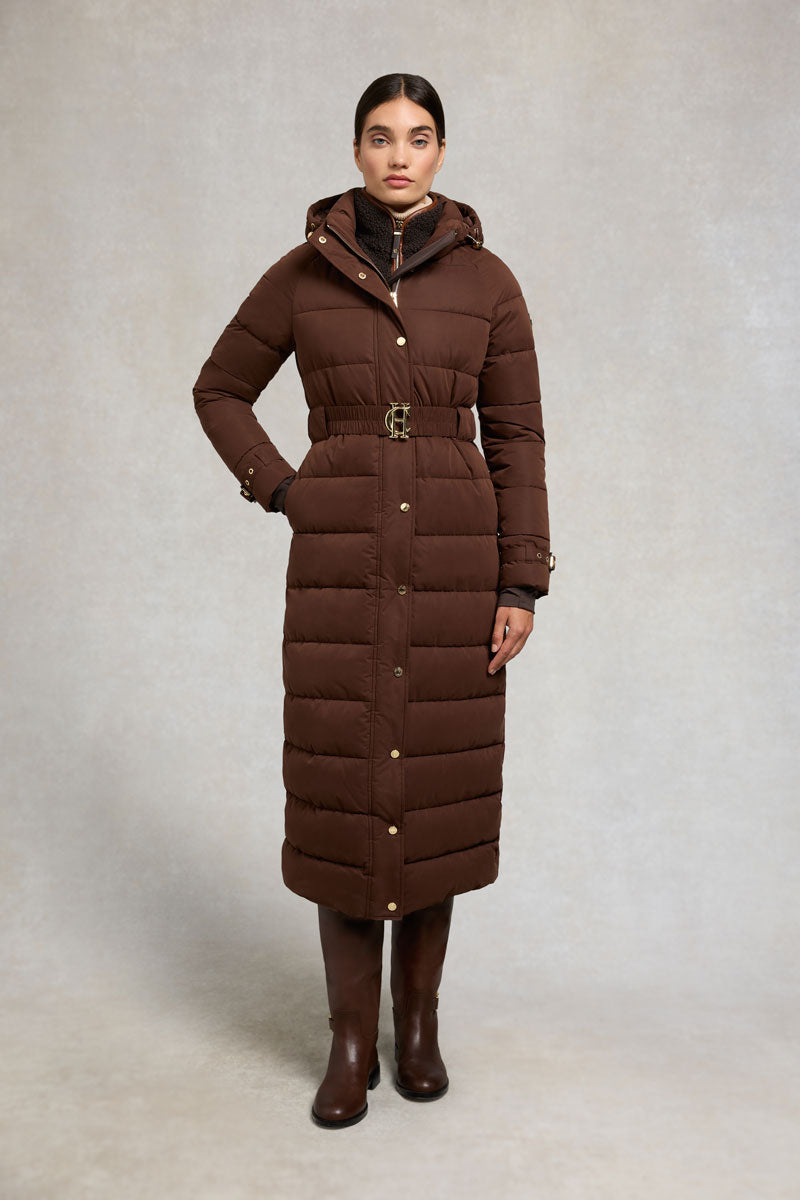 Holland Cooper Arosa Luxe Longline Coat Walnut