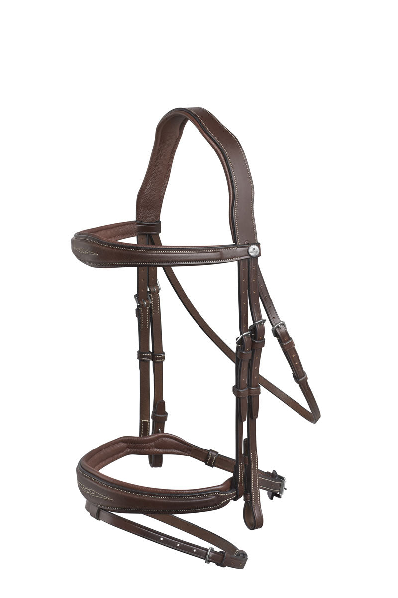 Prestige English Bridle with Stitching Tobacco