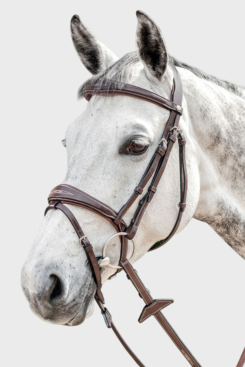 Prestige English Bridle with Stitching Tobacco