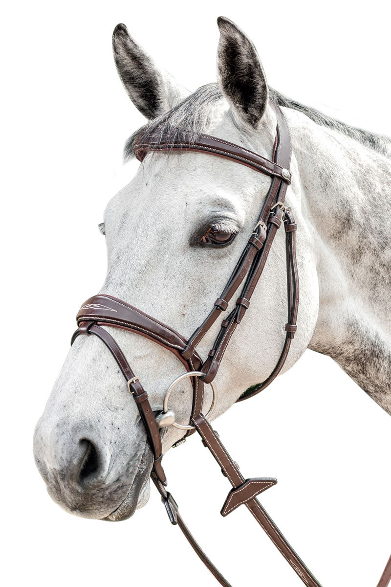 Prestige English Bridle with Stitching Tobacco