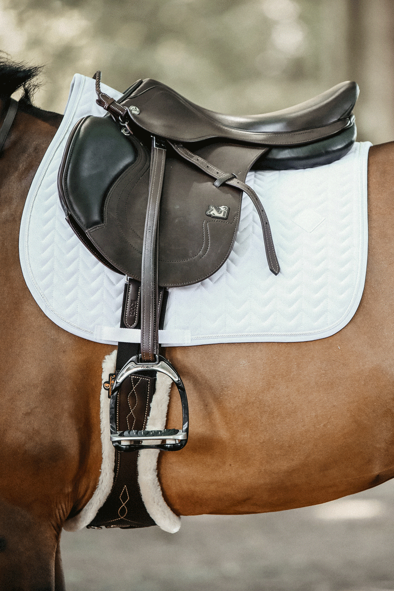 Kentucky Horsewear Fishbone Jump Saddle Pad White