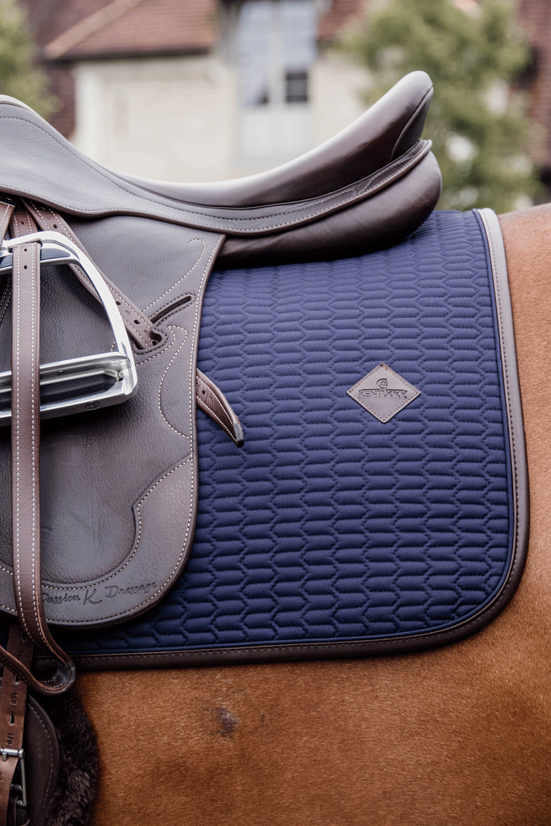 Kentucky Horsewear Color Edition Leather Dressage Saddle Pad Navy