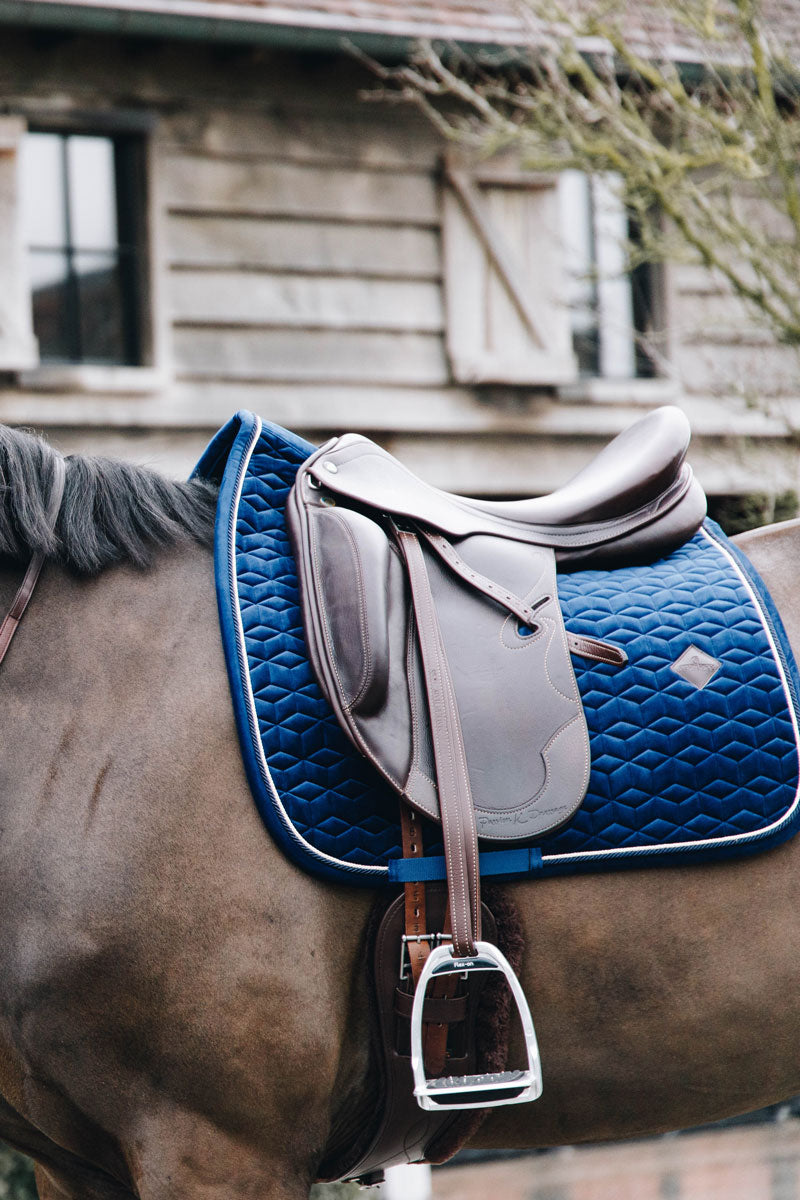 Kentucky Horsewear Basic Velvet Dressage Saddle Pad Navy