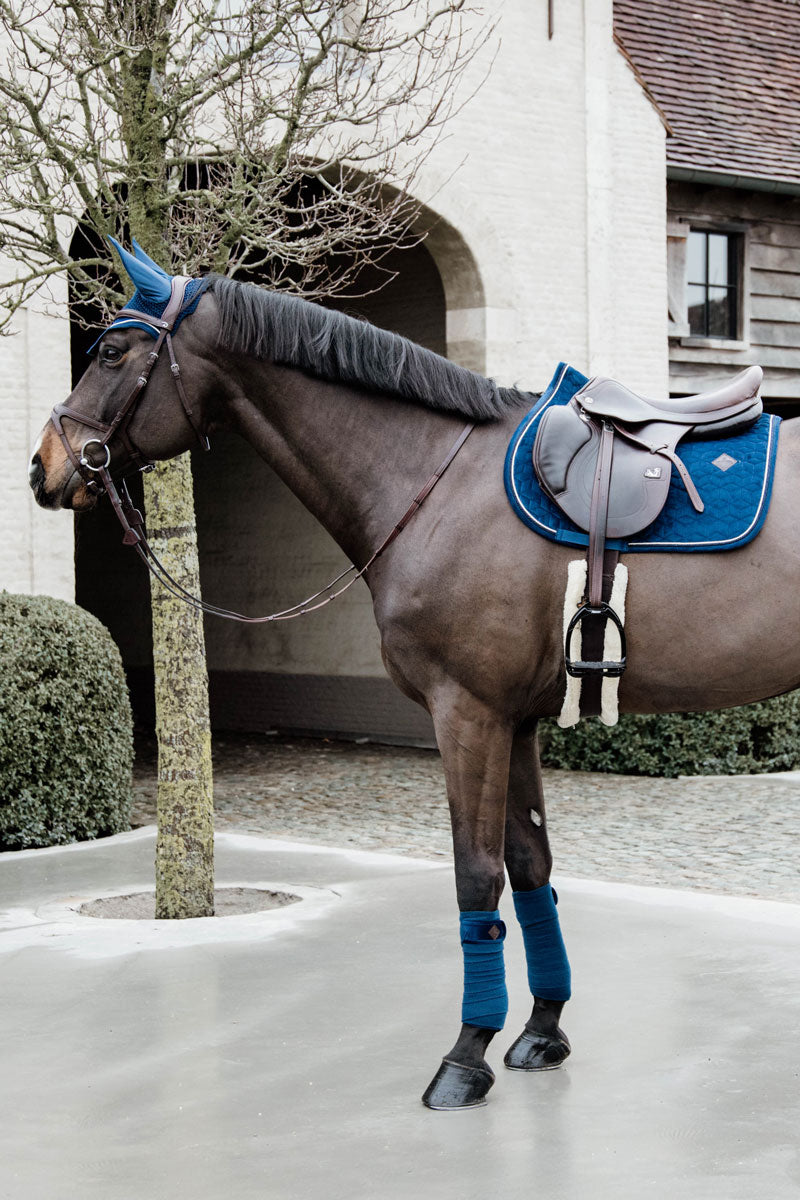 Kentucky Horsewear Basic Velvet Jumping Saddle Pad Navy