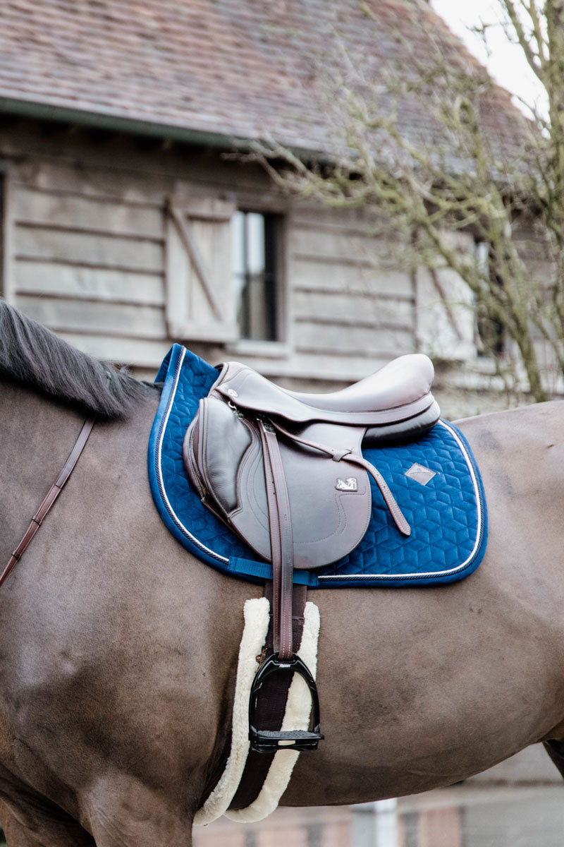 Kentucky Horsewear Basic Velvet Jumping Saddle Pad Navy