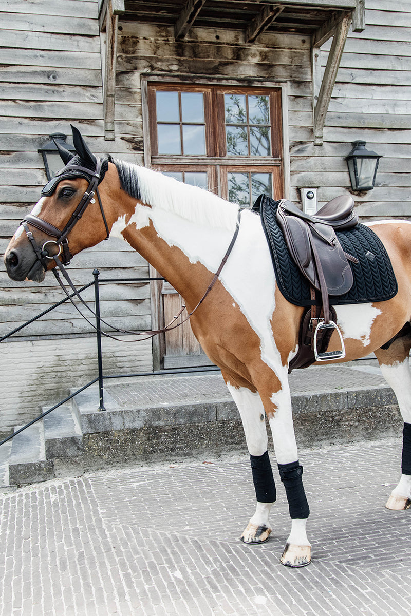 Kentucky Horsewear Velvet Pearls Dressage Saddle Pad Black