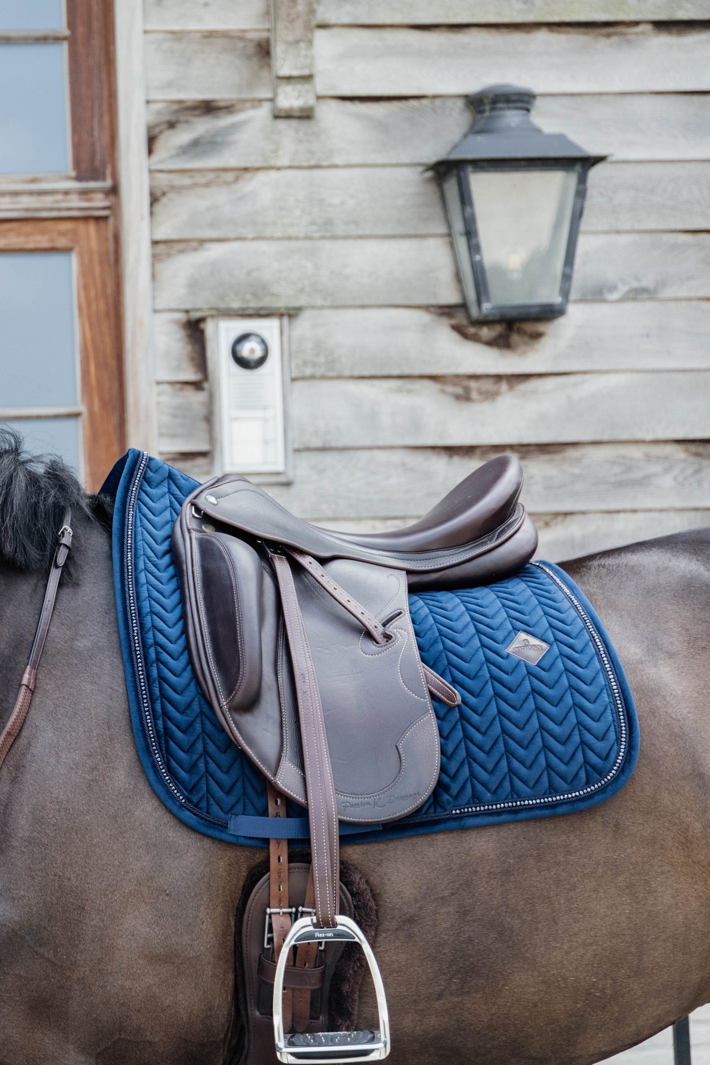Kentucky Horsewear Velvet Pearls Dressage Saddle Pad Navy
