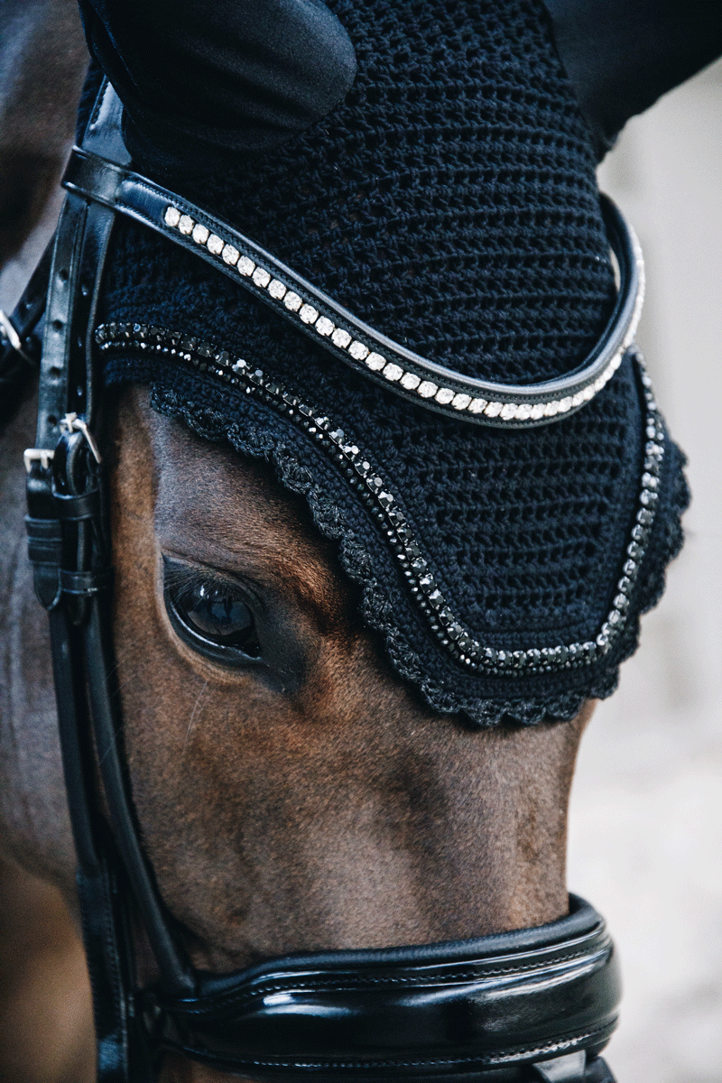 Kentucky Horsewear Fly Veil Wellington Stone & Pearl Black