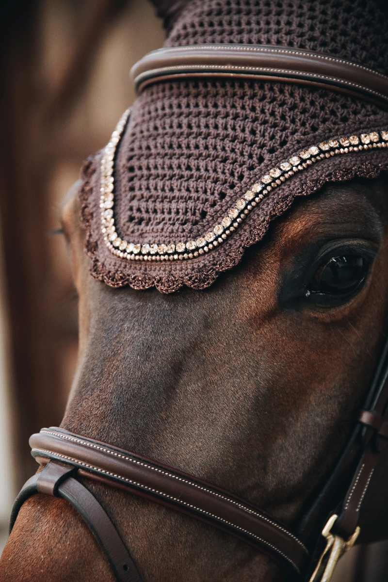 Kentucky Horsewear Fly Veil Wellington Stone & Pearl Brown