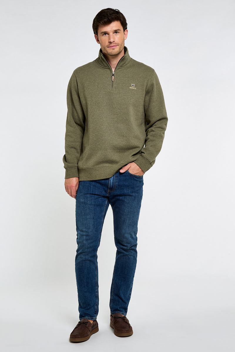 Dubarry Men's Boyce Zip Neck Sweater Kelp