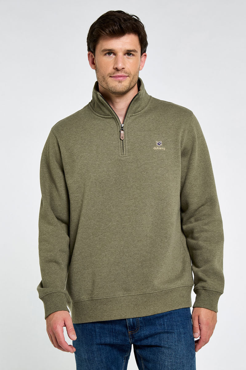 Dubarry Men's Boyce Zip Neck Sweater Kelp