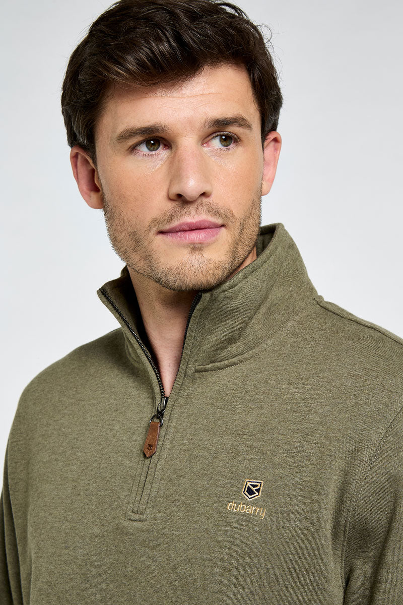 Dubarry Men's Boyce Zip Neck Sweater Kelp