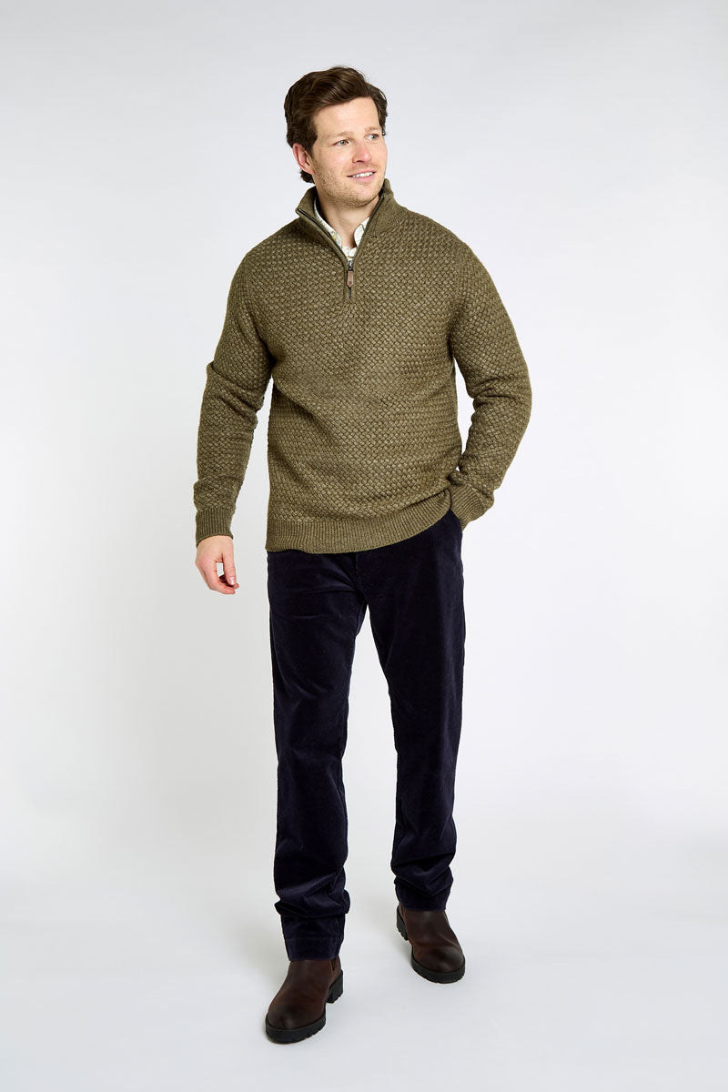 Dubarry Men's Power Zip Neck Sweater Dusky Green 