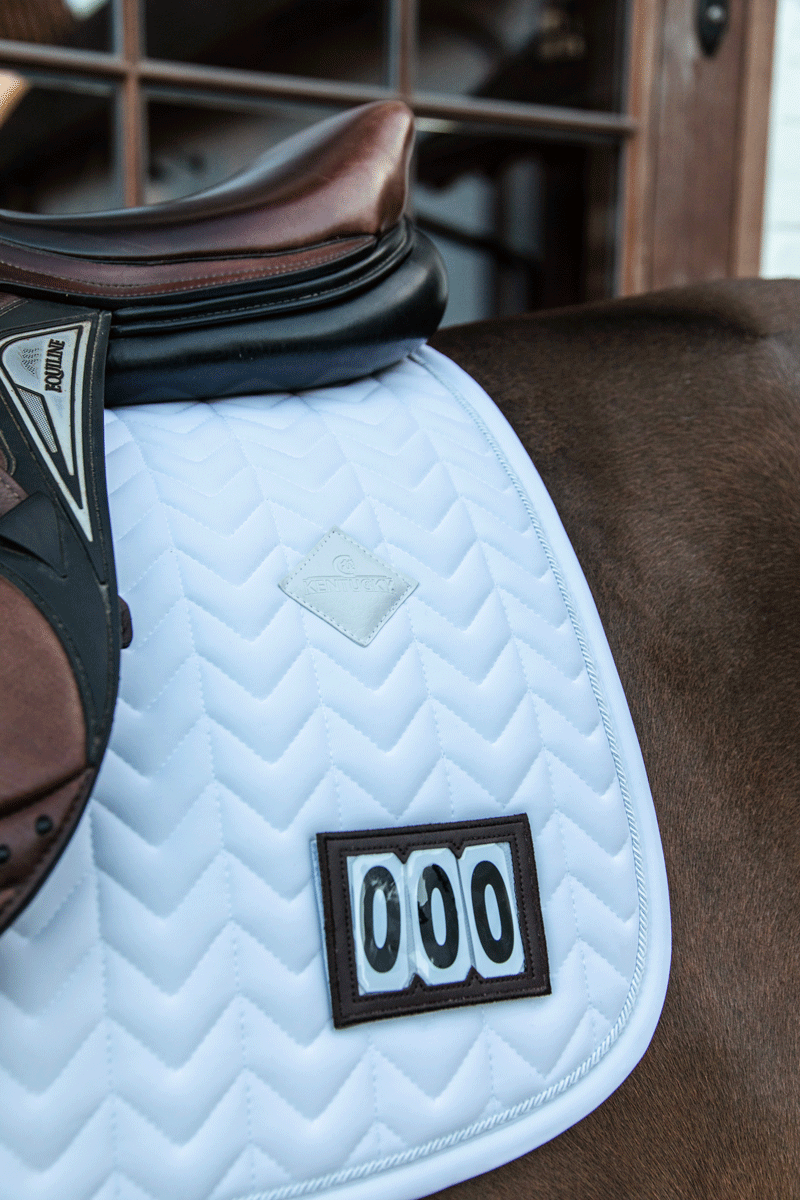 Kentucky Horsewear Fishbone Jump Competition Saddle Pad White 