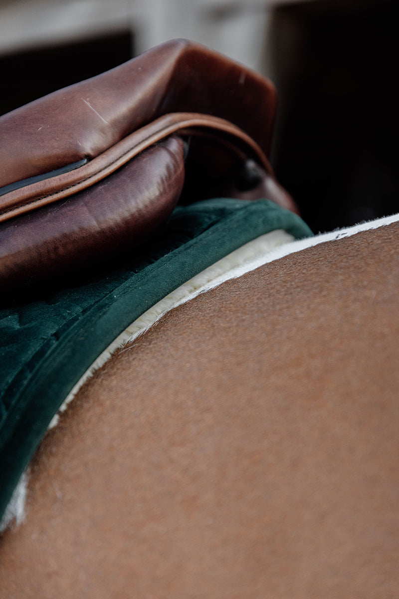 Kentucky Horsewear Skin Friendly Velvet Jumping Saddle Pad Pine Green