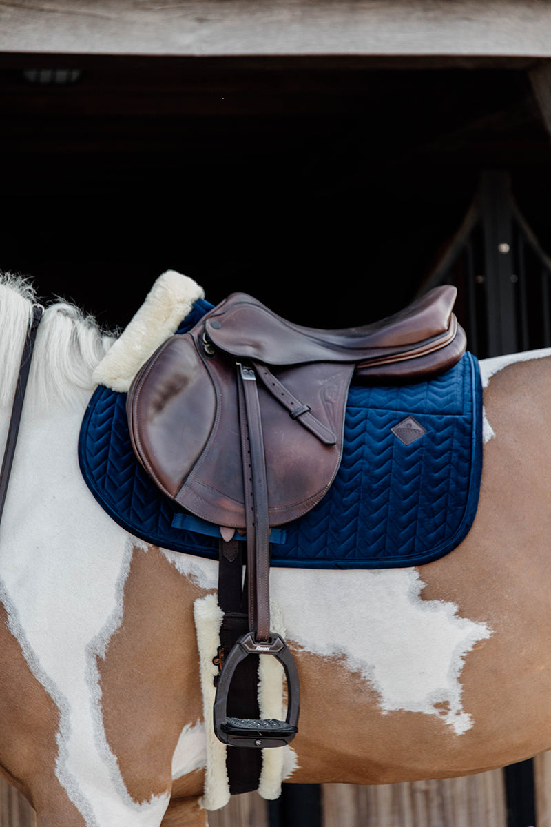 Kentucky Horsewear Skin Friendly Velvet Jumping Saddle Pad Navy
