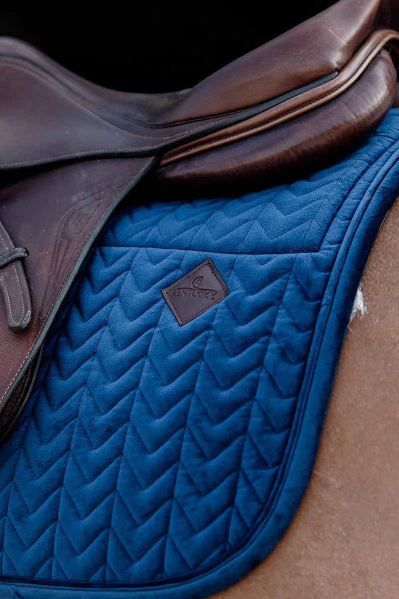 Kentucky Horsewear Skin Friendly Velvet Jumping Saddle Pad Navy
