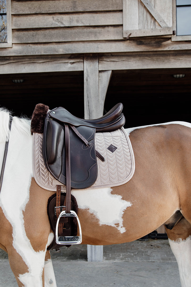 Kentucky Horsewear Skin Friendly Velvet Dressage Saddle Pad Beige