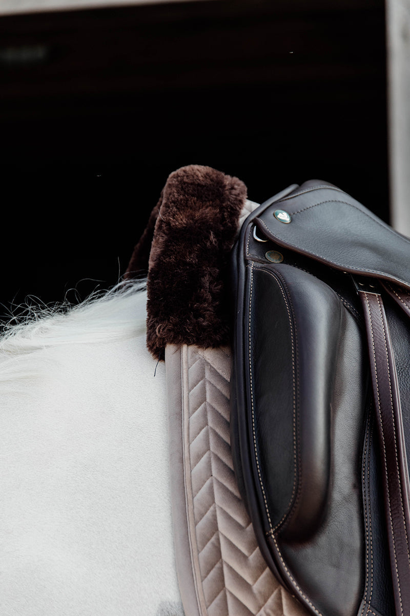 Kentucky Horsewear Skin Friendly Velvet Dressage Saddle Pad Beige