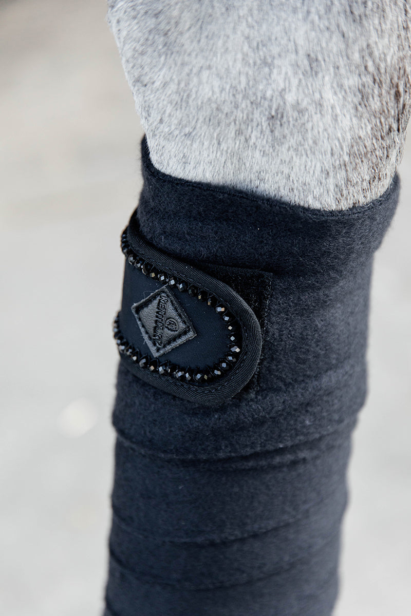 Kentucky Horsewear Polar Fleece Bandages Pearl Black