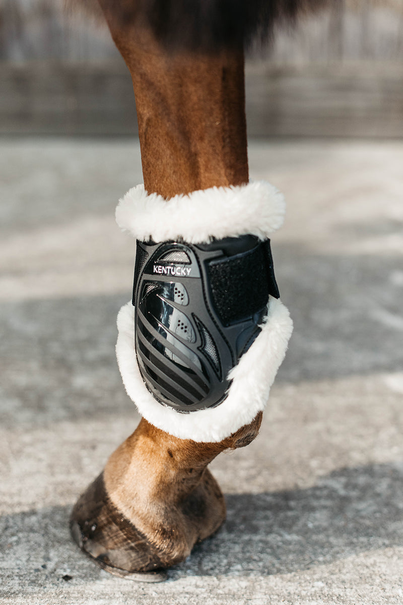 Kentucky Horsewear Vegan Sheepskin Young Horse Fetlock Boots Black