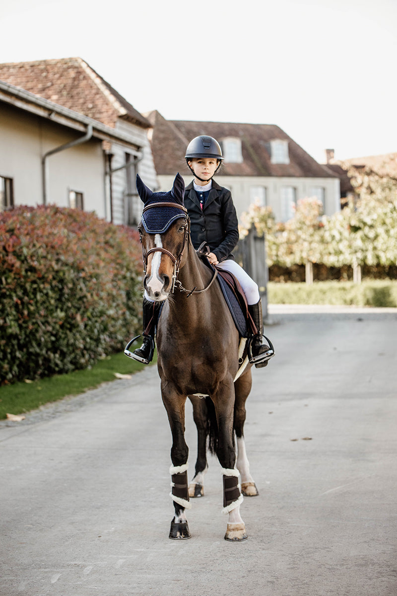 Kentucky Horsewear Glitter Band Wellington Fly Veil Pony Navy