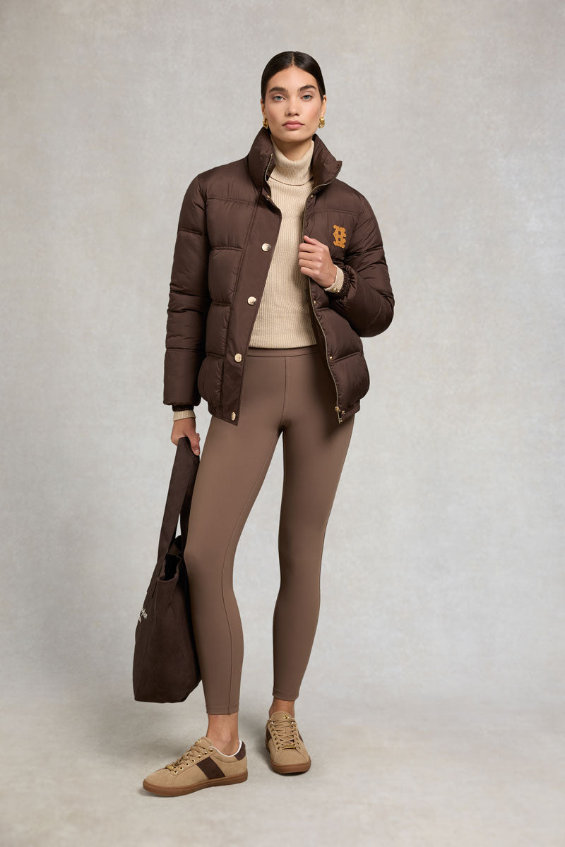 Holland Cooper Knightsbridge Court Trainer Taupe Dark Chocolate 