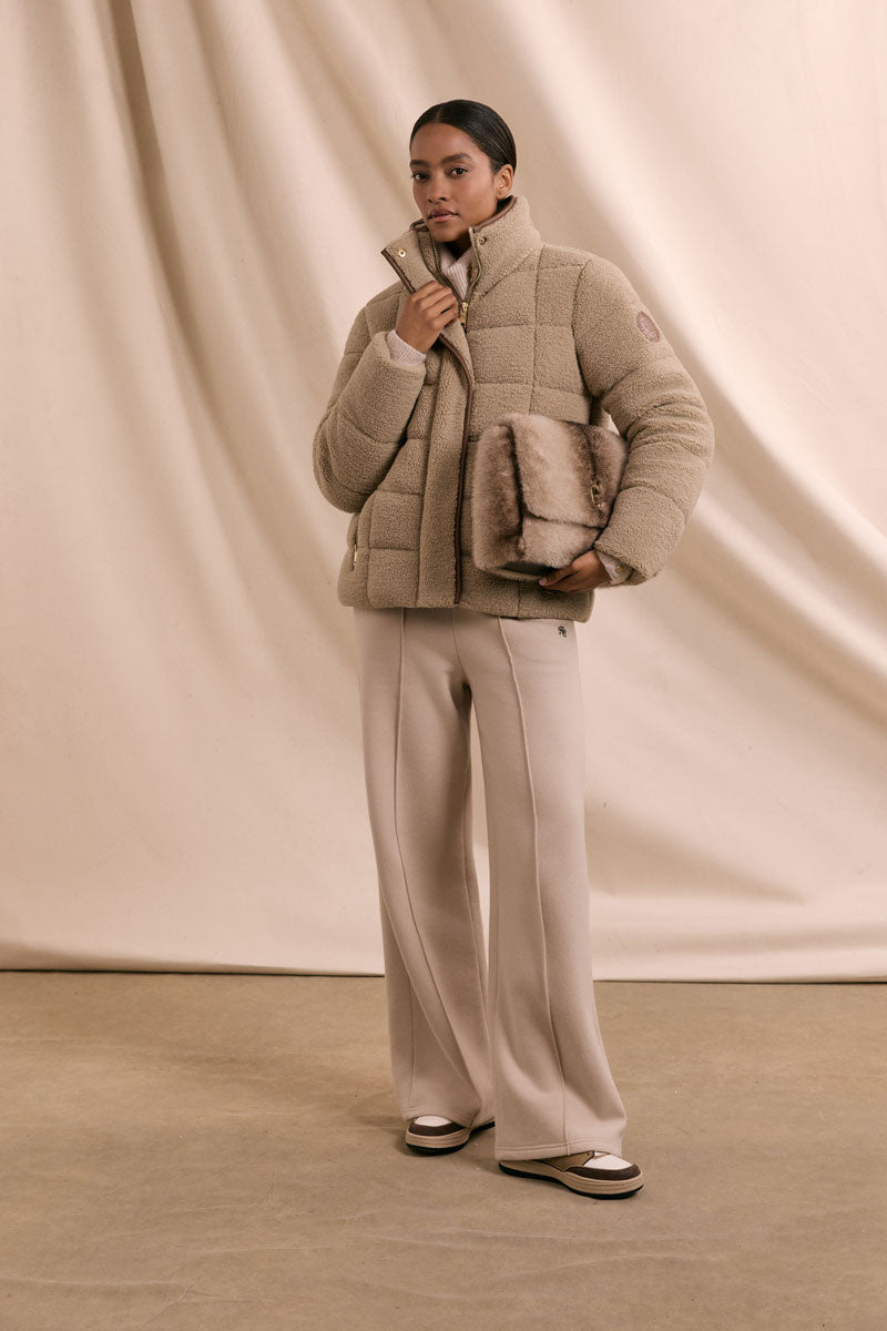 Holland Cooper Crawford Padded Jacket Natural Borg 