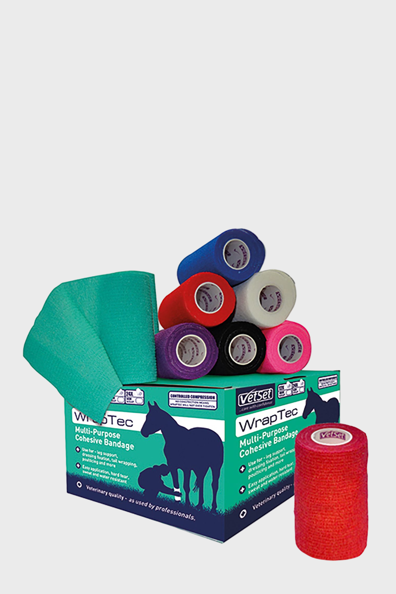 VetSet WrapTec Cohesive Bandage - Red