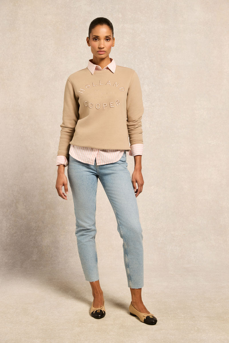 Holland Cooper Varsity Crew Oatmeal