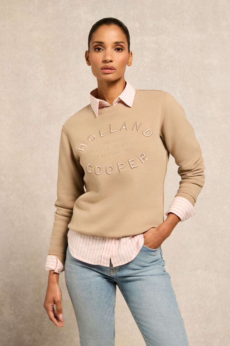 Holland Cooper Varsity Crew Oatmeal