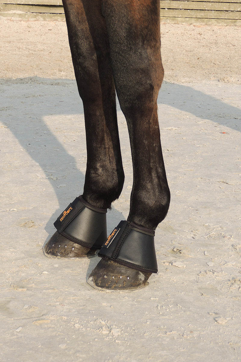 Kentucky Horsewear Leather Over Reach Boots Black