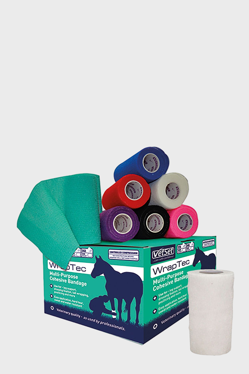 VetSet WrapTec Cohesive Bandage - White