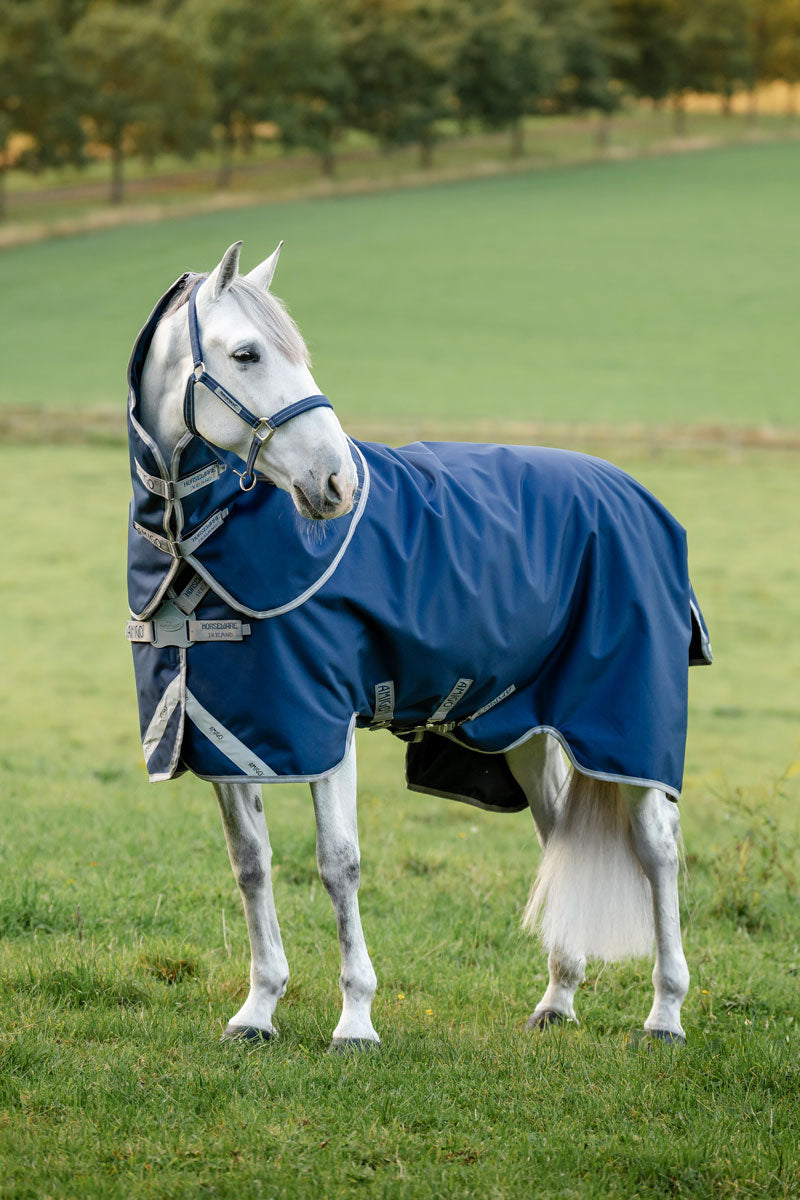 Amigo 1200D Fieldsafe Plus 250g Turnout Navy/Titanium Grey & Silver