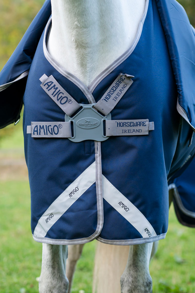 Amigo 1200D Fieldsafe Plus 250g Turnout Navy/Titanium Grey & Silver