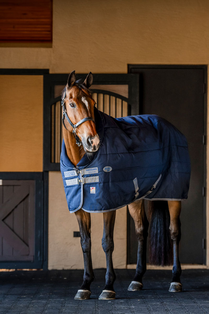 Rhino Stable Rug 350g Navy/Titanium Grey & Classic Blue