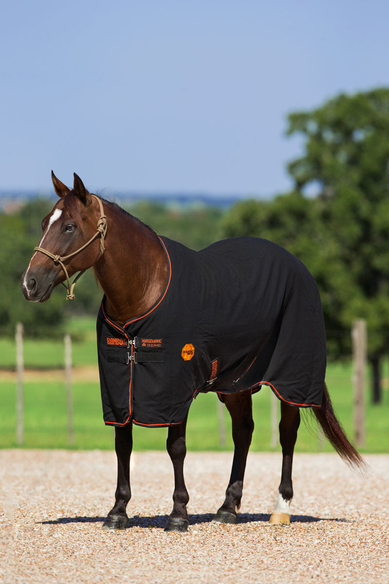 Rambo Ionic Stable Sheet Black/Black and Orange 